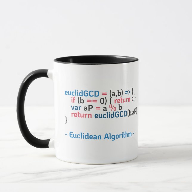 Euclidean Algorithm Function | Code Snippet Mug (Left)