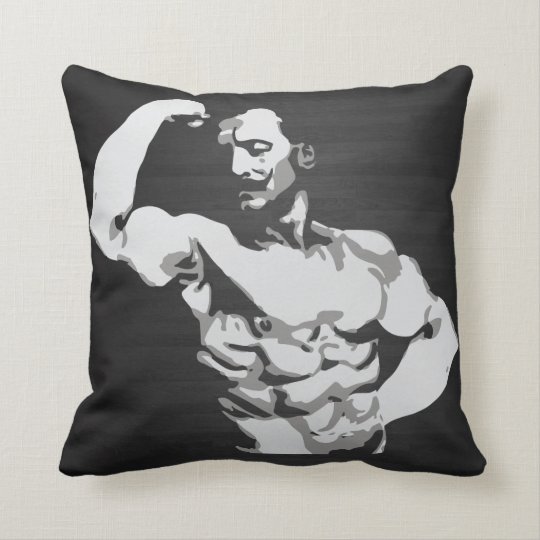 Eugen Sandow Bicep Flex Bodybuilding Throw Pillow