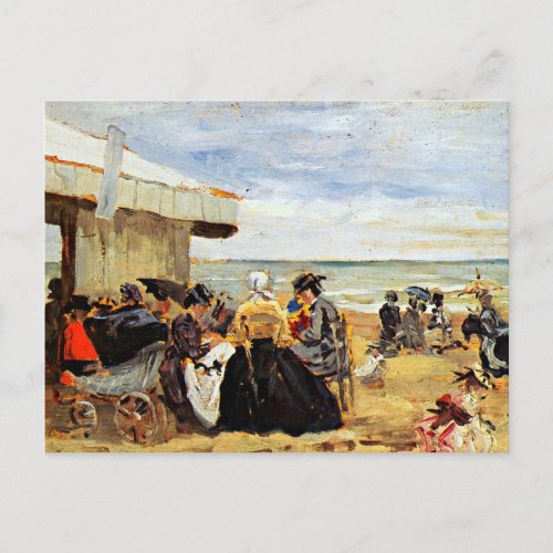 Eugene Boudin A Beach Scene Postcard