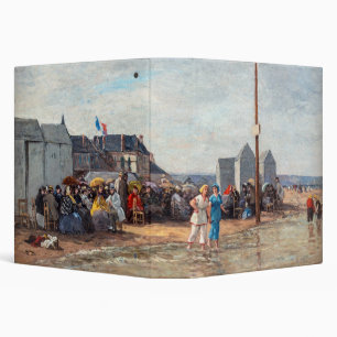 Eugene Boudin - Bathing Time at Trouville 3 Ring Binder