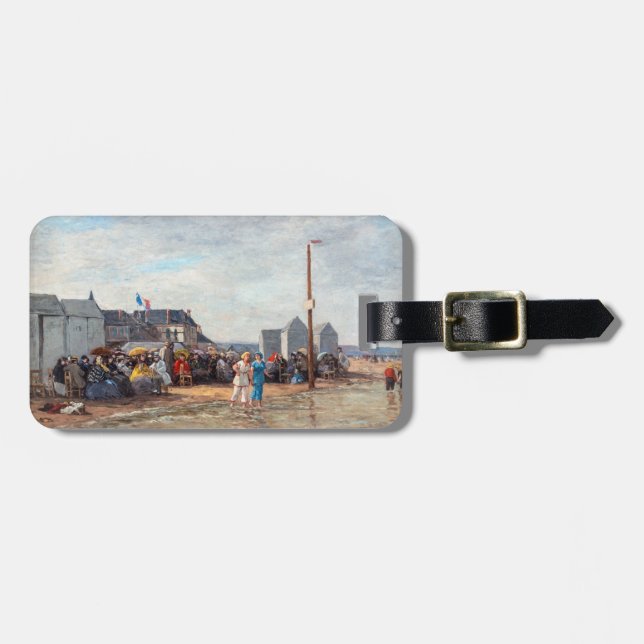 Eugene Boudin - Bathing Time at Trouville Luggage Tag (Front Horizontal)