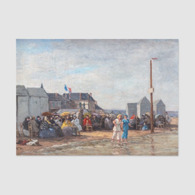Eugene Boudin - Bathing Time at Trouville Tissue Paper (Front)
