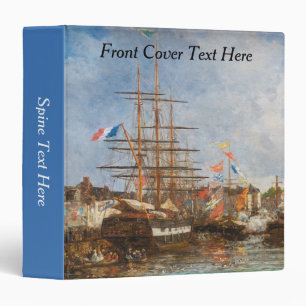 Eugene Boudin - Festival in the Harbor of Honfleur 3 Ring Binder