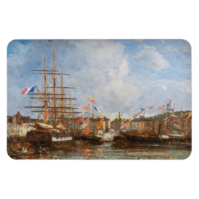 Eugene Boudin - Festival in the Harbor of Honfleur Magnet (Horizontal)