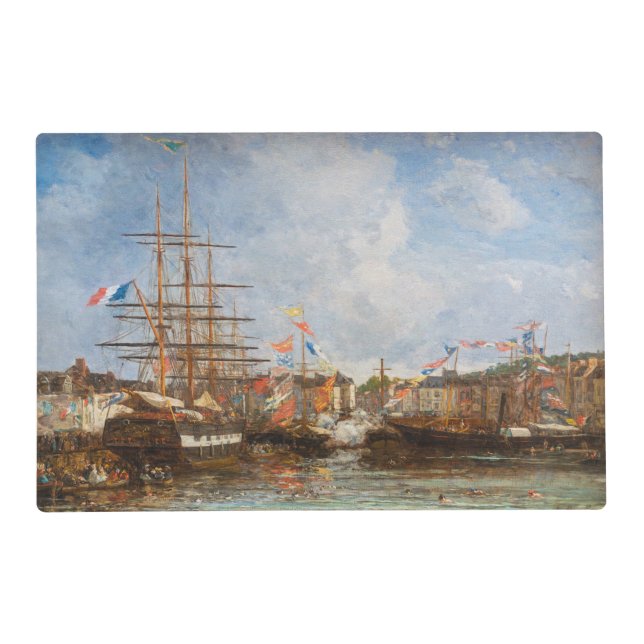Eugene Boudin - Festival in the Harbor of Honfleur Placemat (Front)