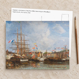 Eugene Boudin - Festival in the Harbor of Honfleur Postcard