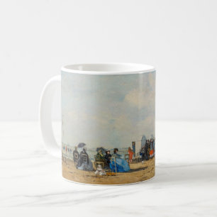 Eugene Boudin - Gathering on the Beach Coffee Mug