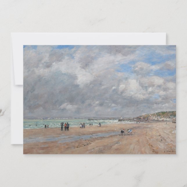 Eugene Boudin - The Beach at Deauville Thank You Card (Front)