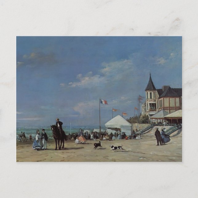 Eugene Boudin- The Beach at Trouville Postcard (Front)