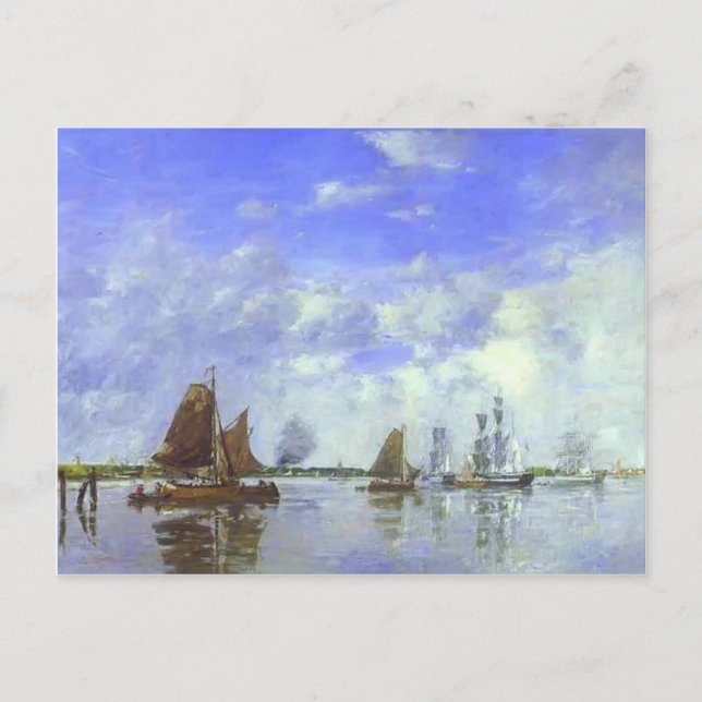 Eugene Boudin- The Meuse at Dordrecht Postcard (Front)