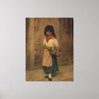 Eugene de Blaas 1871 Venetian Fish Seller Girl | M Canvas Print