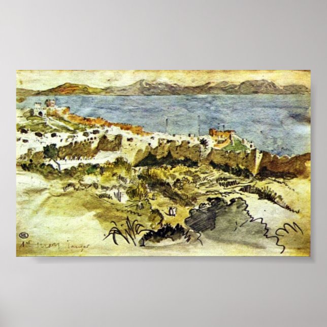 Eugene Delacroix - Bay of Tangier in Morocco Poster (Front)