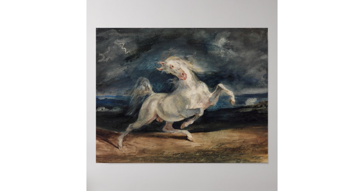 Eugene Delacroix Horse Frightened by Lightning Poster Zazzle