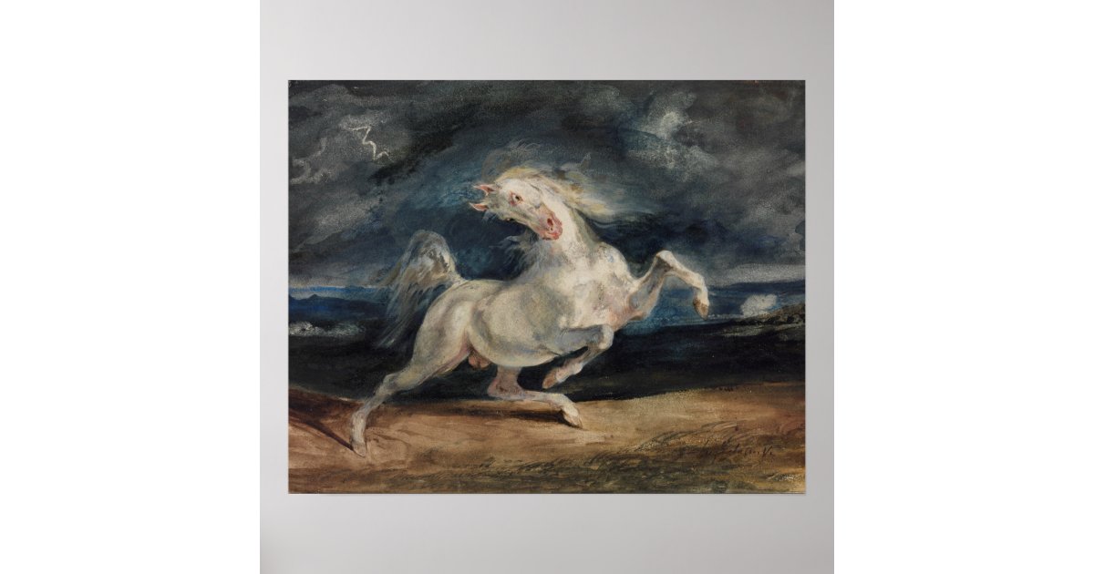 Eugene Delacroix Horse Frightened by Lightning Poster Zazzle