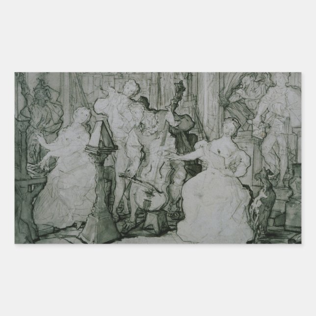 Eugene Delacroix - Le Roy Rene Rectangular Sticker (Front)