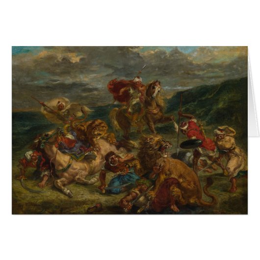Eugene Delacroix - Lion Hunt Cards (Front Horizontal)