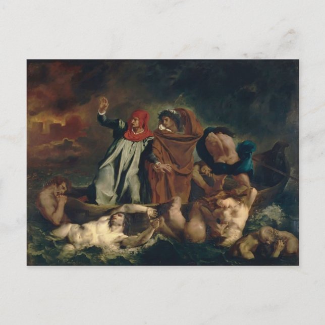 Eugene Delacroix- The Barque of Dante Postcard (Front)