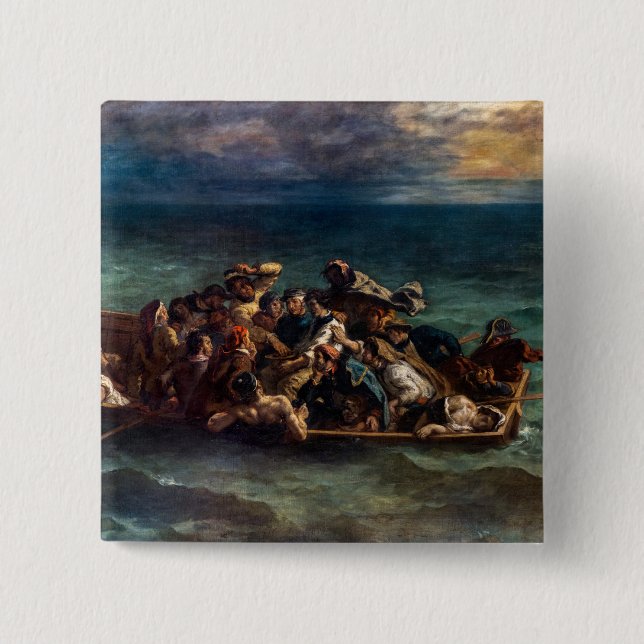 Eugene Delacroix - The Shipwreck of Don Juan Button (Front)