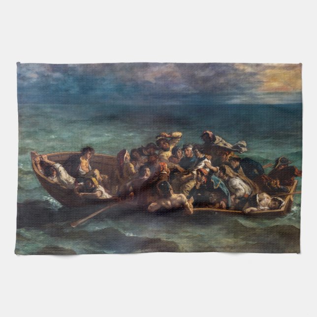 Eugene Delacroix - The Shipwreck of Don Juan Kitchen Towel (Horizontal)