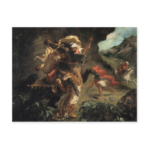 Eugene Delacroix- Tiger Hunt Postcard
