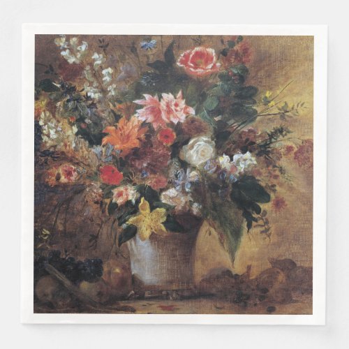 Eugene Delacroix Vintage Bouquet of Flowers Paper Dinner Napkins