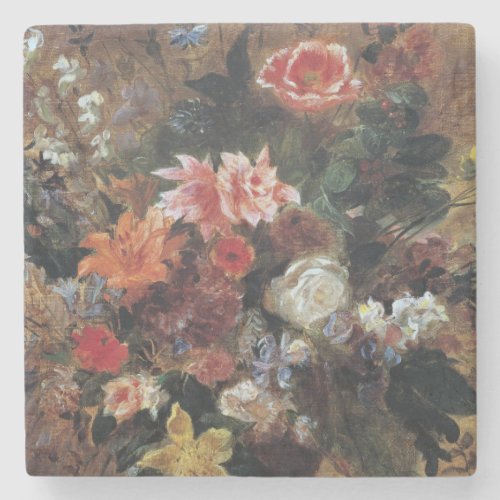 Eugene Delacroix Vintage Bouquet of Flowers Stone Coaster