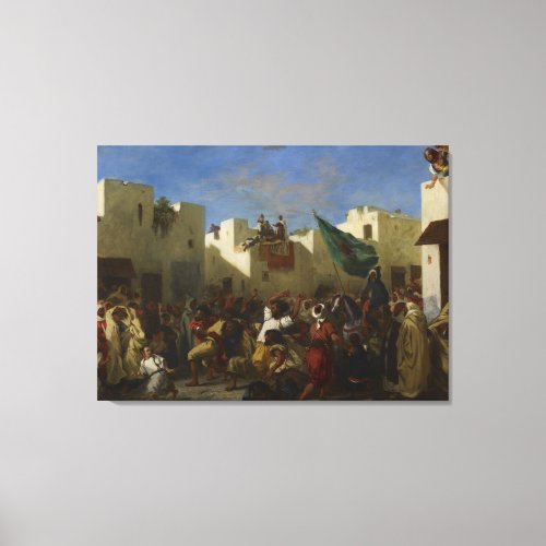 Eugene Delacroix Vintage The Fanatics of Tangier Canvas Print