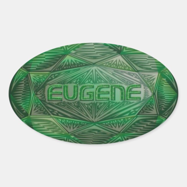 Eugene emerald oval sticker (Front)