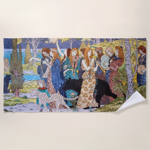 Eugene Grasset _ Harmony Decorative Panel Beach Towel