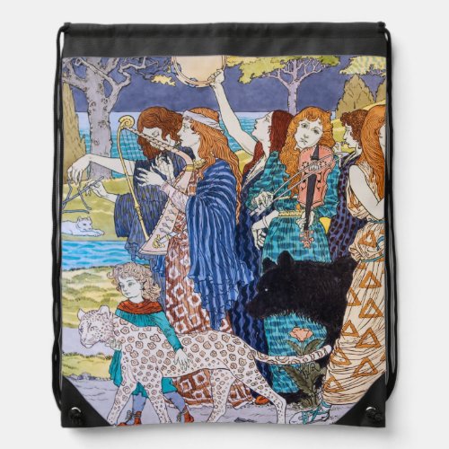 Eugene Grasset _ Harmony Decorative Panel Drawstring Bag