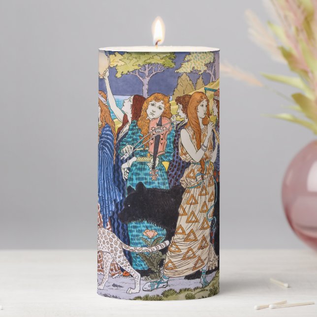Eugene Grasset - Harmony Decorative Panel Pillar Candle (In Situ)