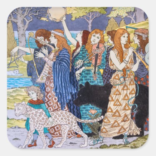 Eugene Grasset _ Harmony Decorative Panel Square Sticker