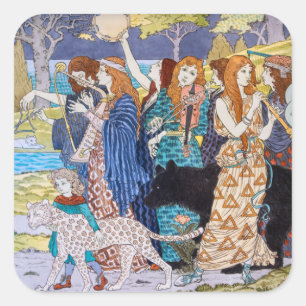 Eugene Grasset - Harmony Decorative Panel Square Sticker