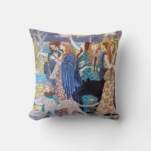 Eugene Grasset _ Harmony Decorative Panel Throw Pillow