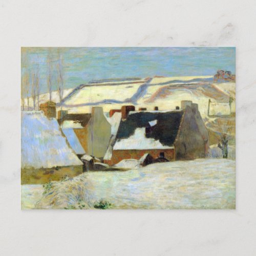 Eugne Henri Paul Gauguin _ Breton Village in Snow Postcard