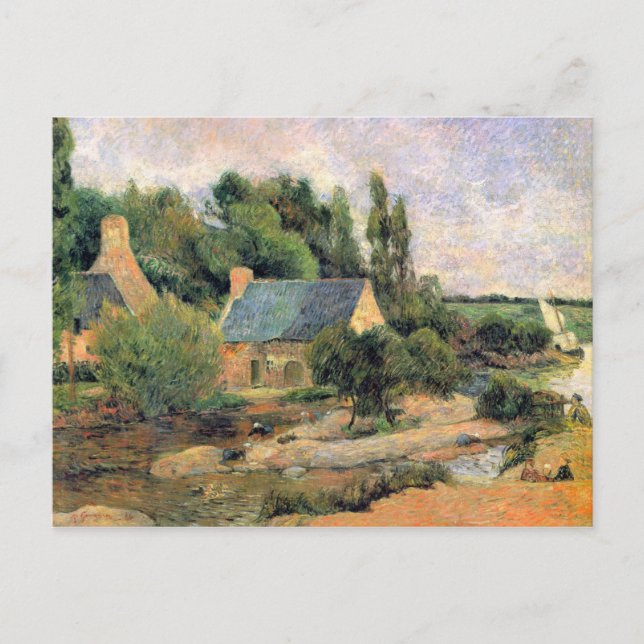 Eugène Henri Paul Gauguin - Washerwomen at Pont-Av Postcard (Front)