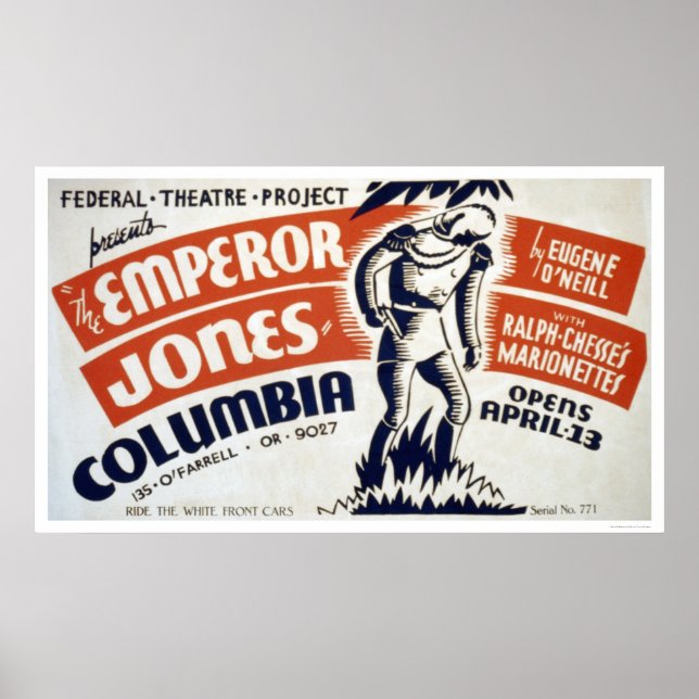 Eugene ONeill Emperor 1937 WPA Poster (Front)