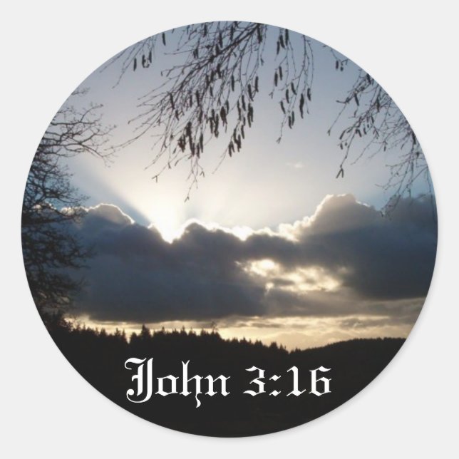 Eugene, OR...John 3:16 Classic Round Sticker (Front)