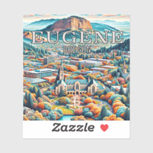 Eugene Oregon 3 Inch Vinyl Sticker