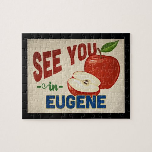 Eugene Oregon Apple _ Vintage Travel Jigsaw Puzzle