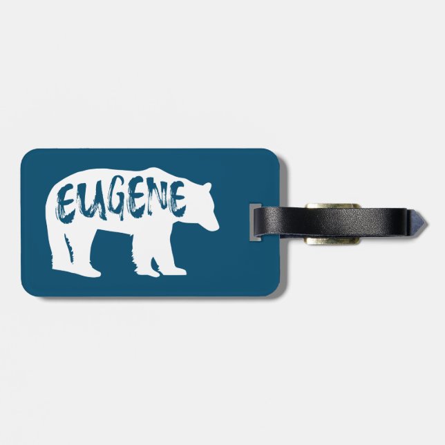 Eugene Oregon Bear Luggage Tag (Back Horizontal)
