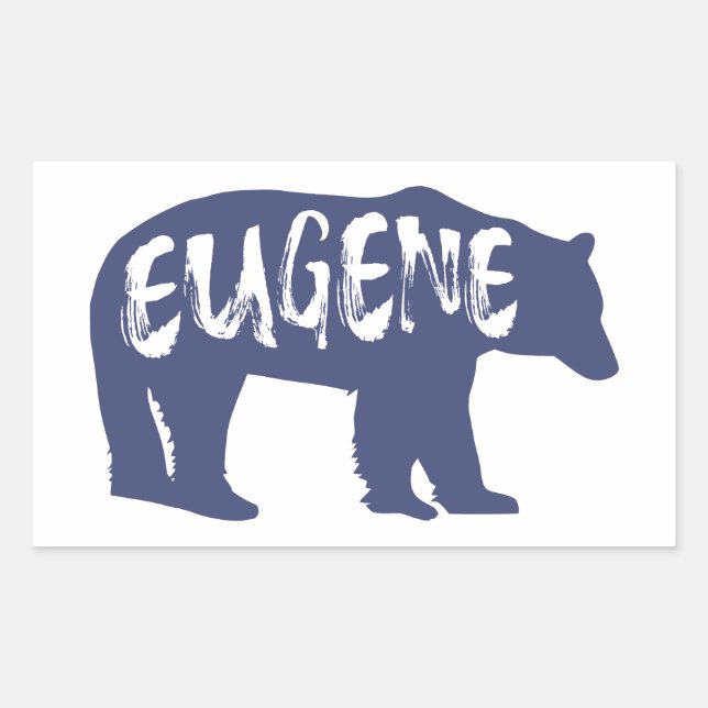 Eugene Oregon Bear Rectangular Sticker (Front)