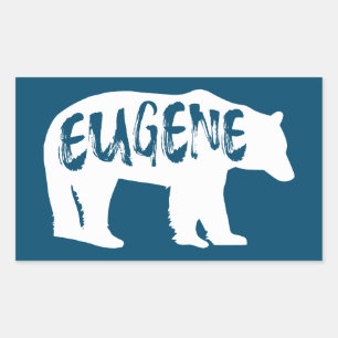 Eugene Oregon Bear Rectangular Sticker