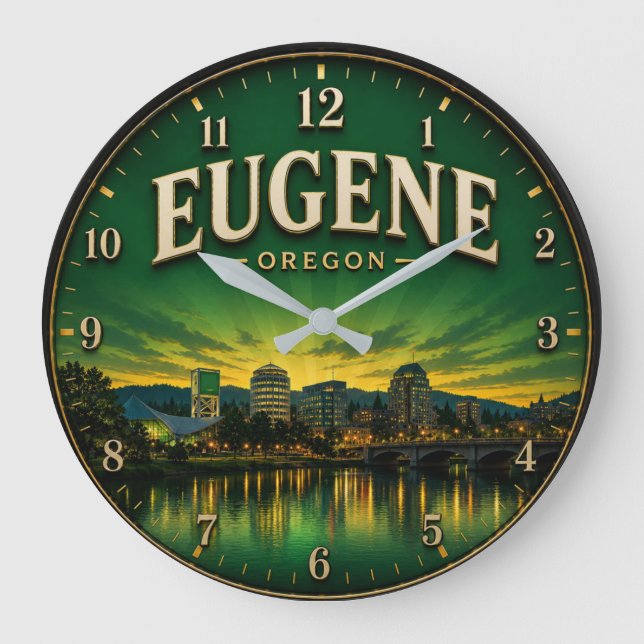 Eugene Oregon Large Clock (Front)