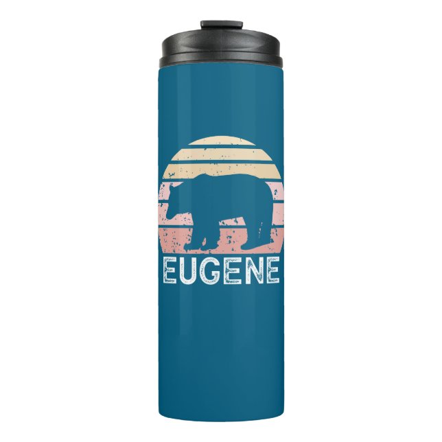 Eugene Oregon Retro Bear Thermal Tumbler (Front)