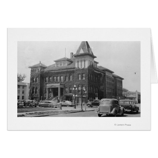 Eugene, Oregon Scene with City Hall Photograph (Front Horizontal)