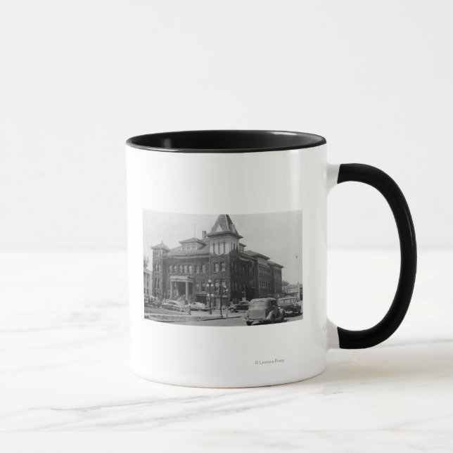 Eugene, Oregon Scene with City Hall Photograph Mug (Right)
