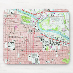 Eugene University of Oregon Vintage Map  Mouse Pad