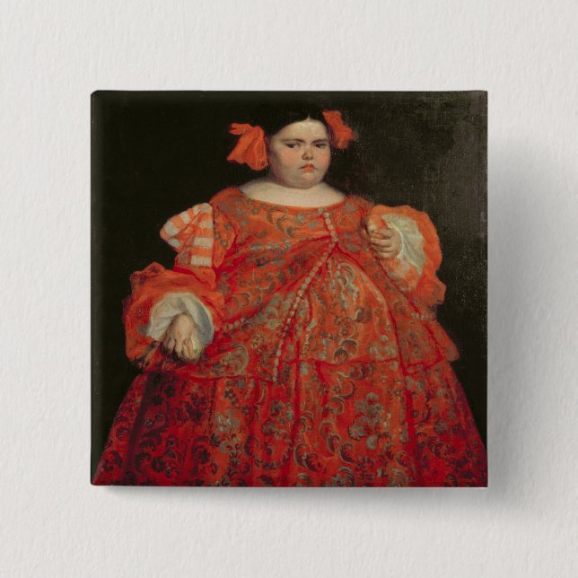 Eugenia Martinez Vallejo, called La Monstrua (oil Pinback Button (Front)