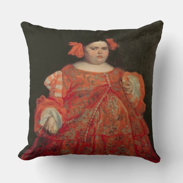 Eugenia Martinez Vallejo, called La Monstrua (oil Throw Pillow (Front)